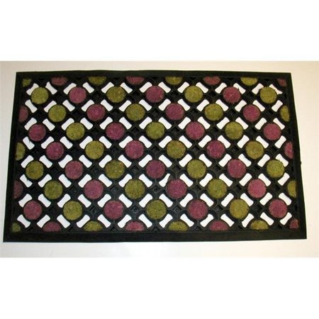 GEO CRAFTS Geo Crafts G161 Natural Coir Coco Dots Doormat G161